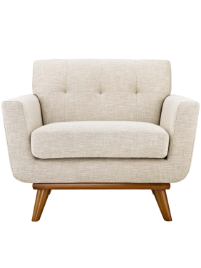 Beige Fabric Armchair