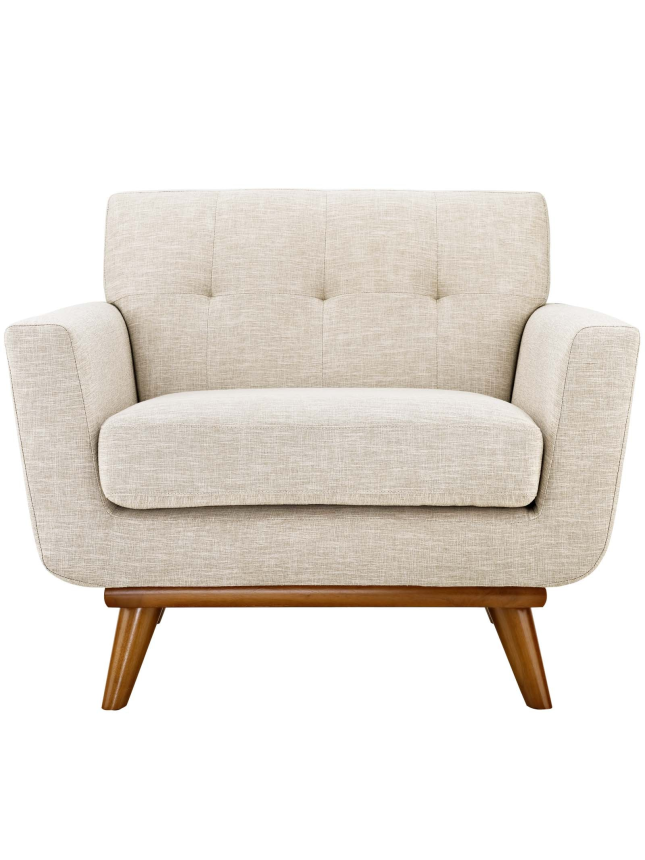Beige Fabric Armchair
