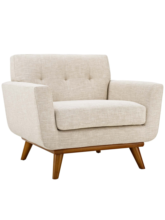 Beige Fabric Armchair