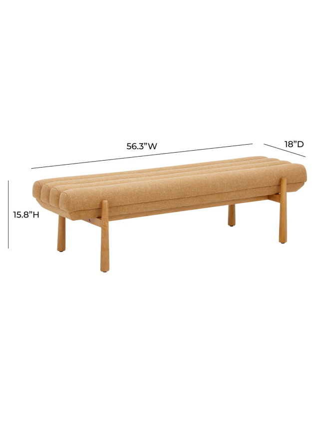Linen Upholstered Bench, Simple and Textured
