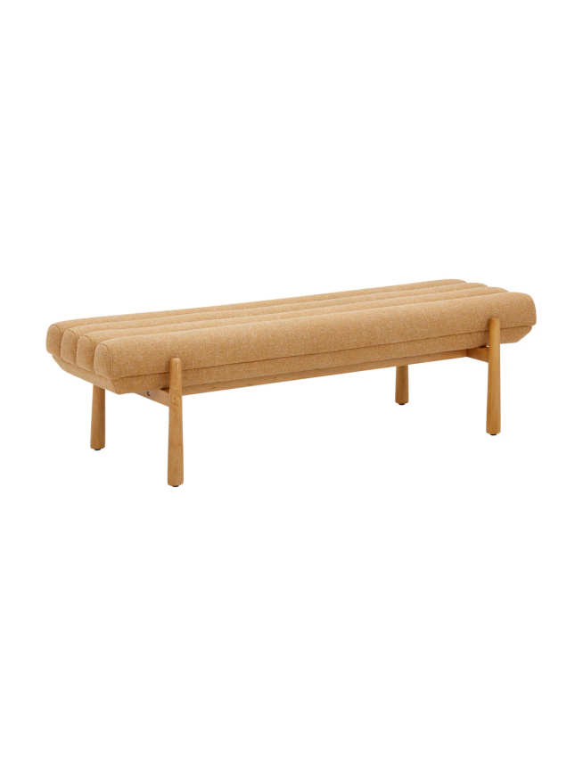 Linen Upholstered Bench, Simple and Textured