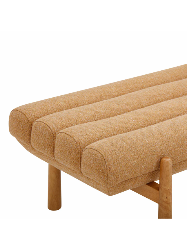 Linen Upholstered Bench, Simple and Textured