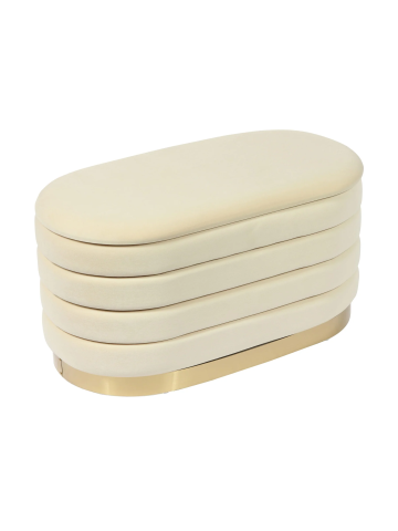Cream Velvet Storage Bench